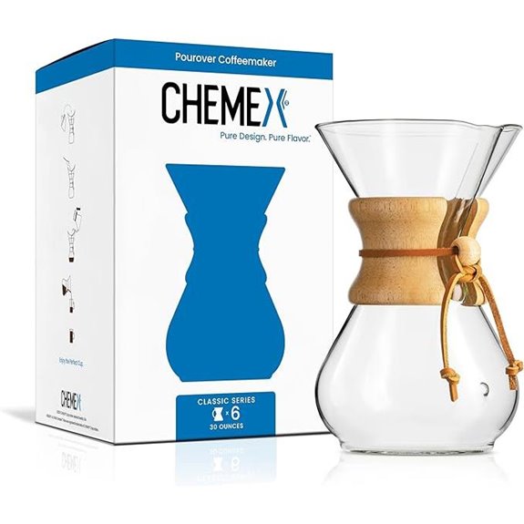 Chemex Pour-Over Glass Coffeemaker 6-Cup Classic Series
