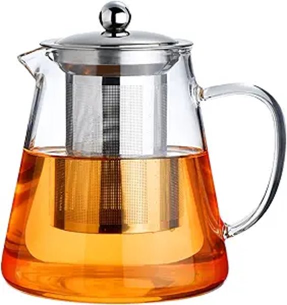 PARACITY Glass Teapot with Infuser for Loose Leaf Tea