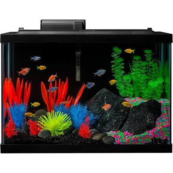 GloFish 20 Gallon Aquarium Kit with LED Lights Decor Heater and Filter