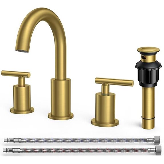 FORIOUS Gold Bathroom Faucet with Pop Up Drain