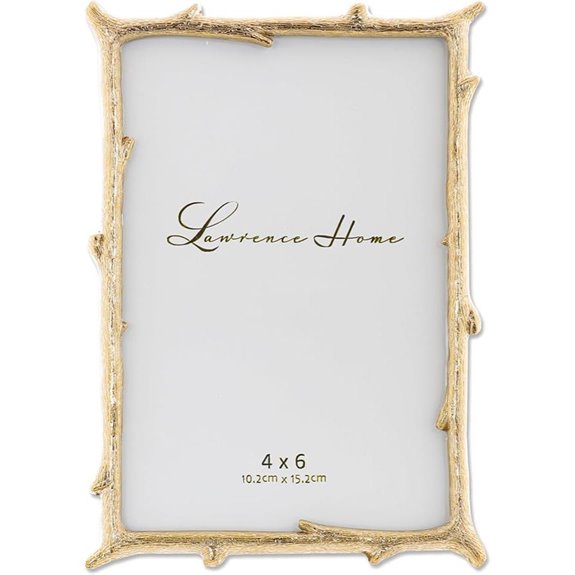 Lawrence Frames 4x6 Gold Metal Natural Branch Design Picture Frame