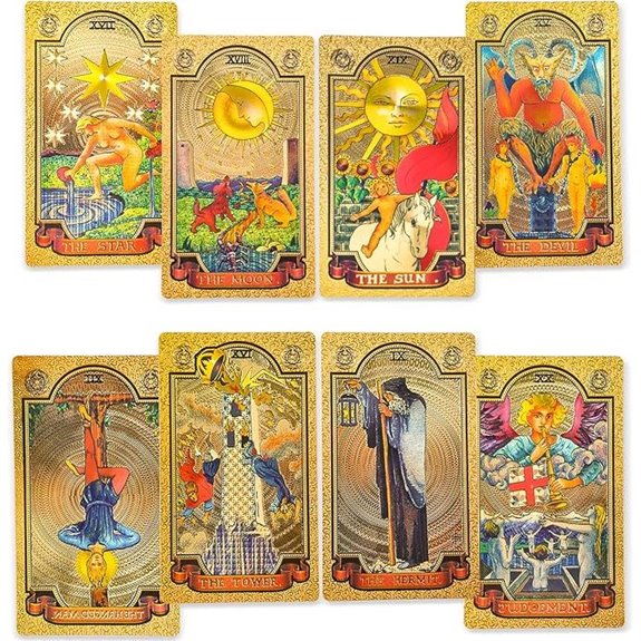 KIINO 78 Gold Foil Tarot Deck with Guide Book