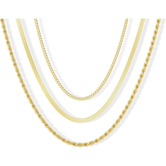 Freekiss Gold Herringbone Necklace for Women