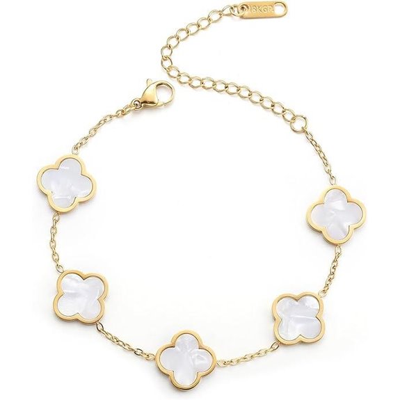 18K Gold Plated Four Leaf Clover Bracelet