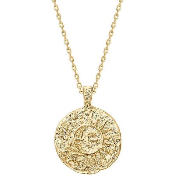 PAVOI 14K Gold Plated Coin Pendant Necklace