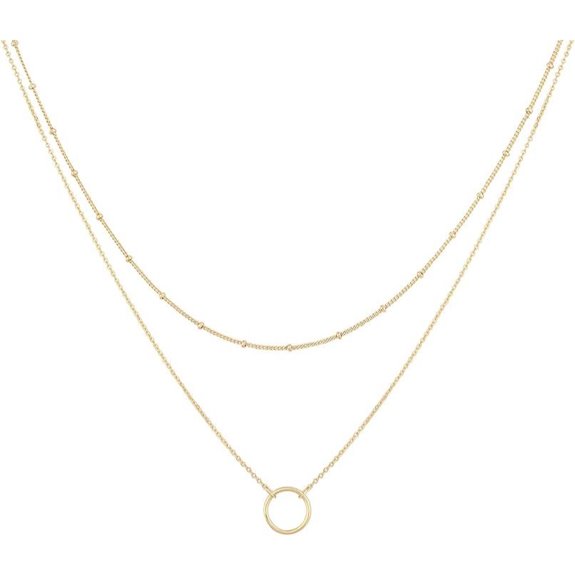 MEVECCO Heart Layered Necklace 18k Gold Plated
