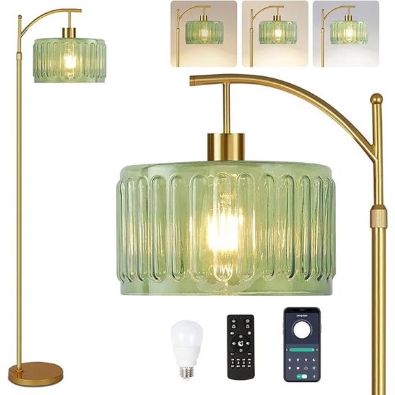 Dimmable Gold Floor Lamp with Remote
