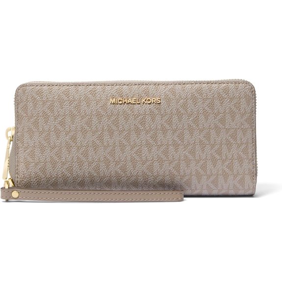 Michael Kors Jet Set Travel Continental Wallet Gold-Tone Hardware/Birch