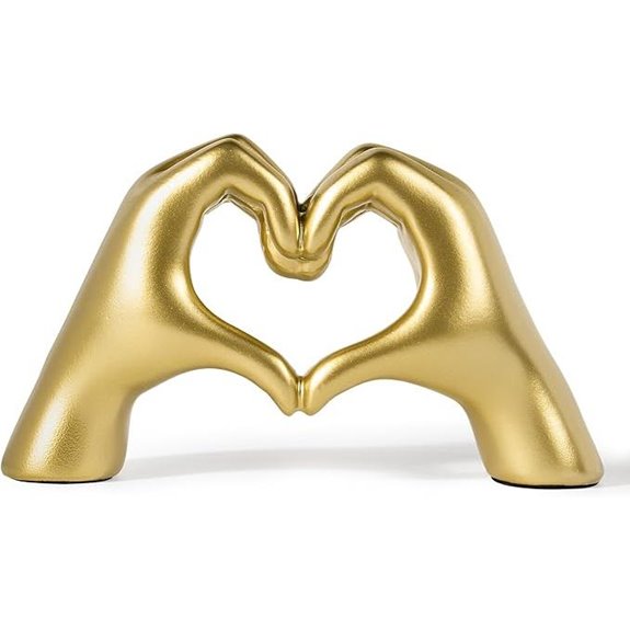 Gold Heart Hands Shelf Decor for Living Room