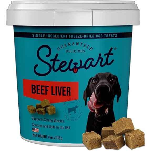 Stewart Beef Liver Dog Treats 4 oz Grain-Free