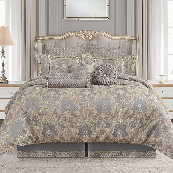 Loom and Mill King Jacquard Comforter Set (Gray/Beige)