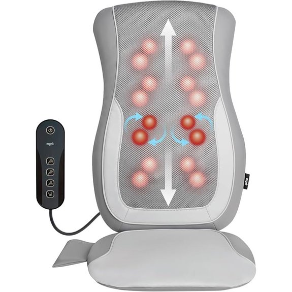 Mynt Gray Heated Back Massager with Kneading Nodes