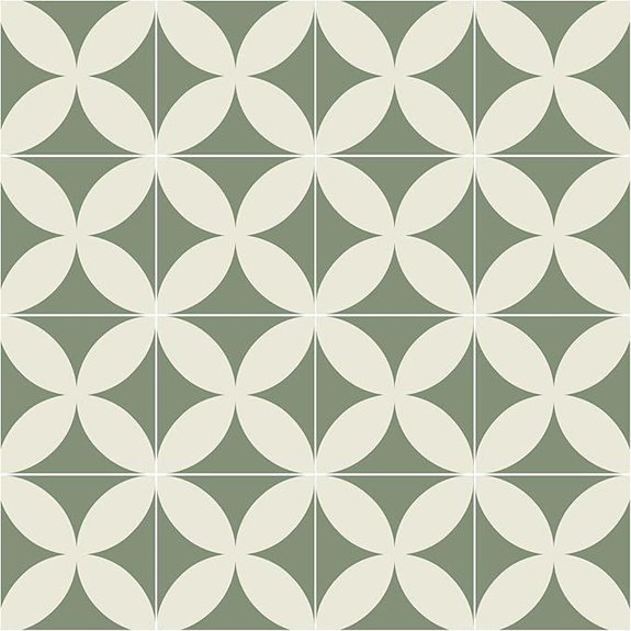 Green Beige Geometric Peel & Stick Wallpaper Roll