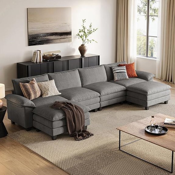 LINSY HOME 157 Grey Modular Sectional Sofa