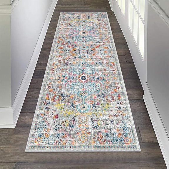 Pauwer Washable Grey Hallway Runner Rug 2'x6