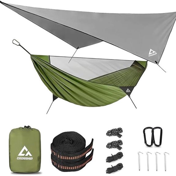 Camping Hammock with Mosquito Net and Rain Fly