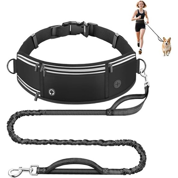 Hands-Free Dog Leash with Waist Belt & Pouch