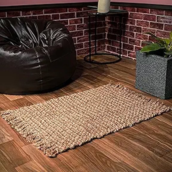 Hausattire Handwoven Jute Rug 2'x3' Farmhouse Decor