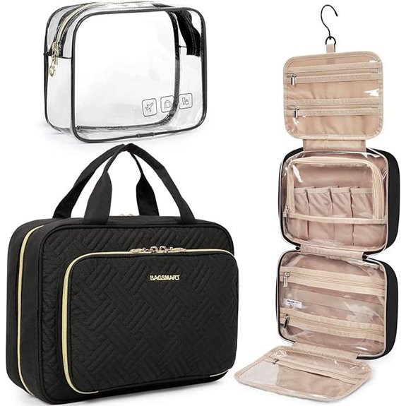 BAGSMART Hanging Travel Makeup Organizer with TSA Bag