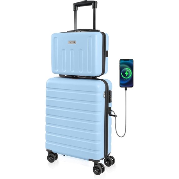 AnyZip 2-Piece Hardside Luggage Set with USB