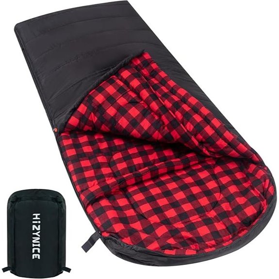 Cold Weather Sleeping Bag in XXL Cotton Flannel