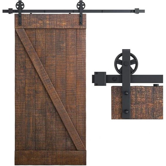 SmartStandard Heavy Duty Sliding Barn Door Hardware Kit