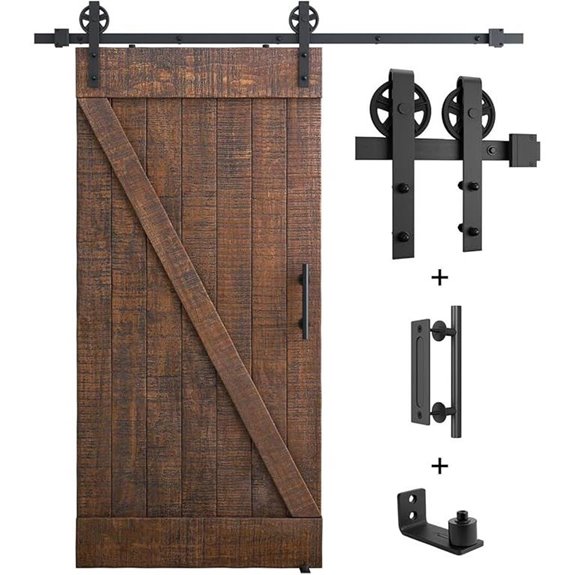 SMARTSTANDARD 6ft Heavy Duty Barn Door Hardware Kit