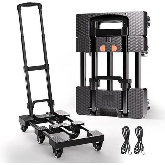 Folding Hand Truck 500lbs with Elastic Ropes