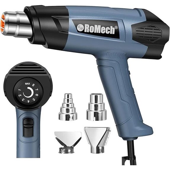 ROMECH 1500W Heavy Duty Heat Gun with Nozzles