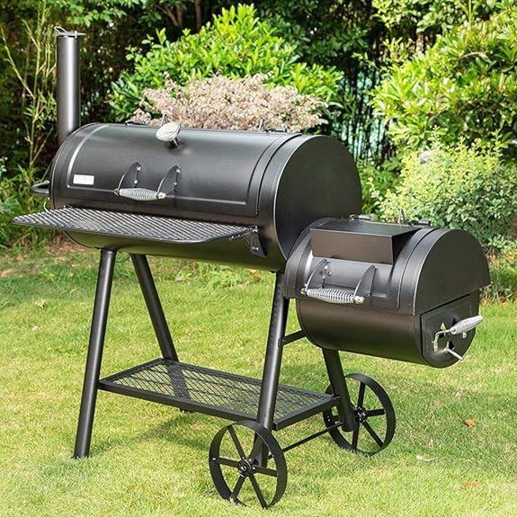 MFSTUDIO Heavy Duty Charcoal Offset Smoker Grill