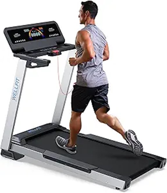 WELLFIT Heavy-Duty Treadmill with Incline and Bluetooth