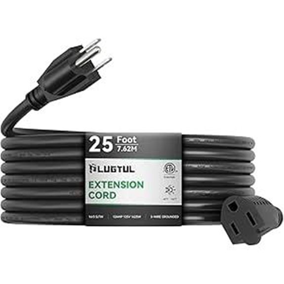 PLUGTUL Waterproof 25ft Heavy Duty Extension Cord