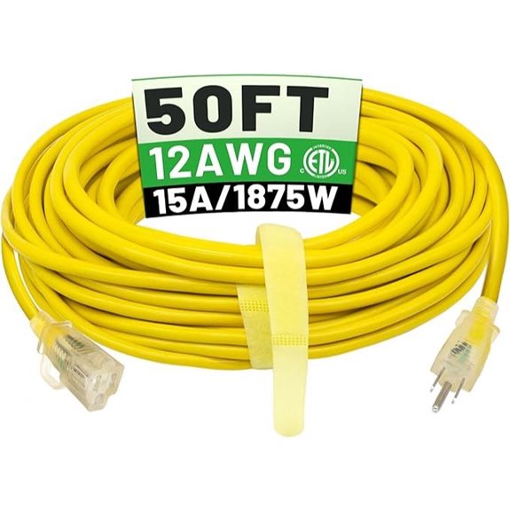 POWGRN 50ft Heavy Duty Waterproof Extension Cord