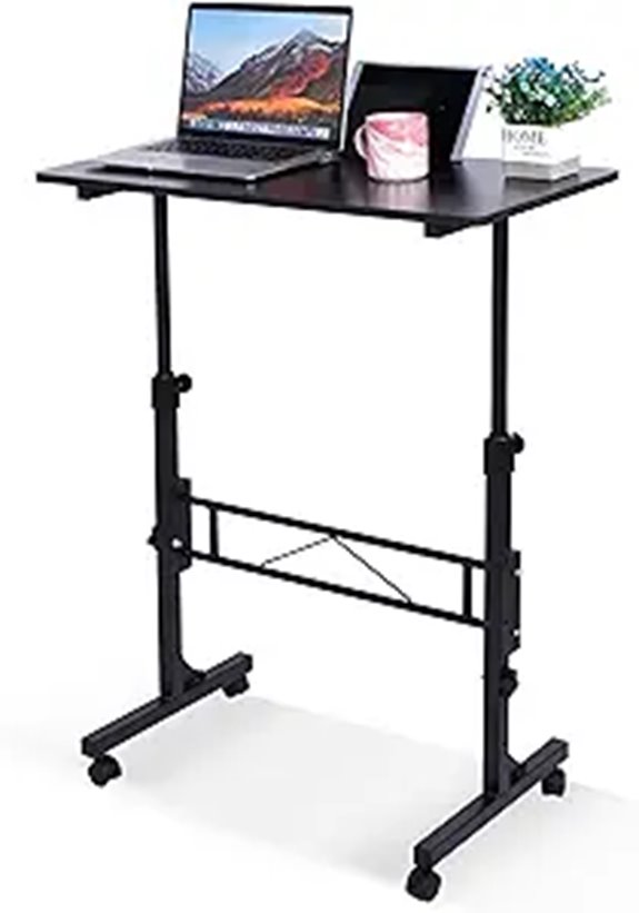 Adjustable Standing Desk with Wheels and Height Adjustment