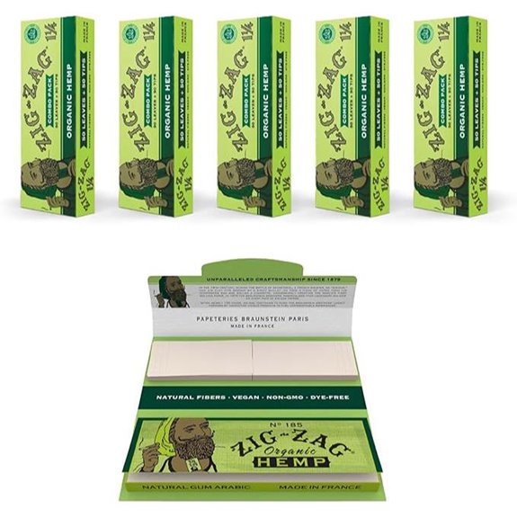 ZIG-ZAG Hemp Rolling Papers & Tips (5 Pack)