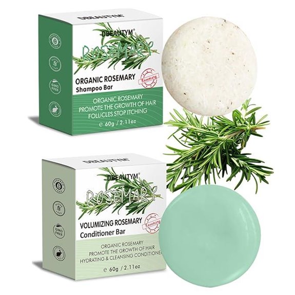 Rosemary Shampoo & Conditioner Bar Set for Hair Growth