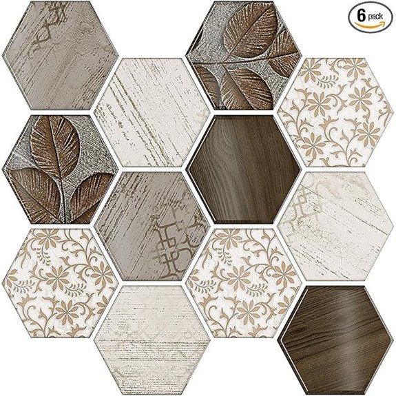VEELIKE Hexagon Peel & Stick Backsplash Tiles (6-Sheets)