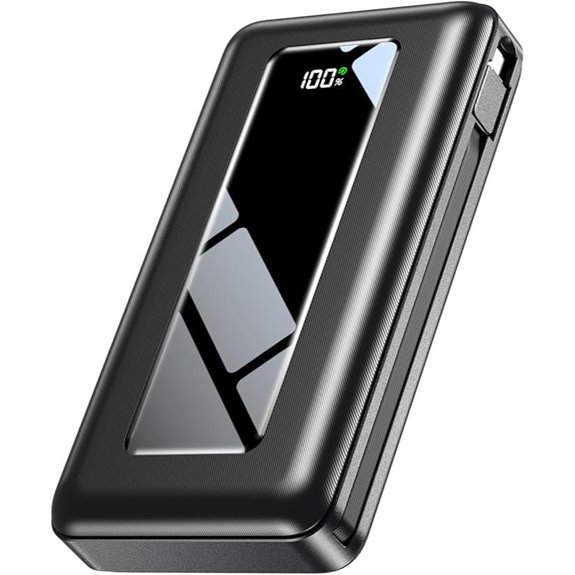 Portable 50000mAh Power Bank with Built-in Cables