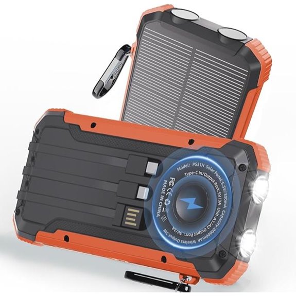 Solar Power Bank 20,000mAh with Wireless & Flashlight