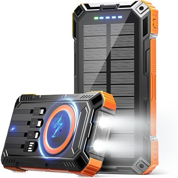 Solar Power Bank 49800mAh Wireless Charger with USB-C