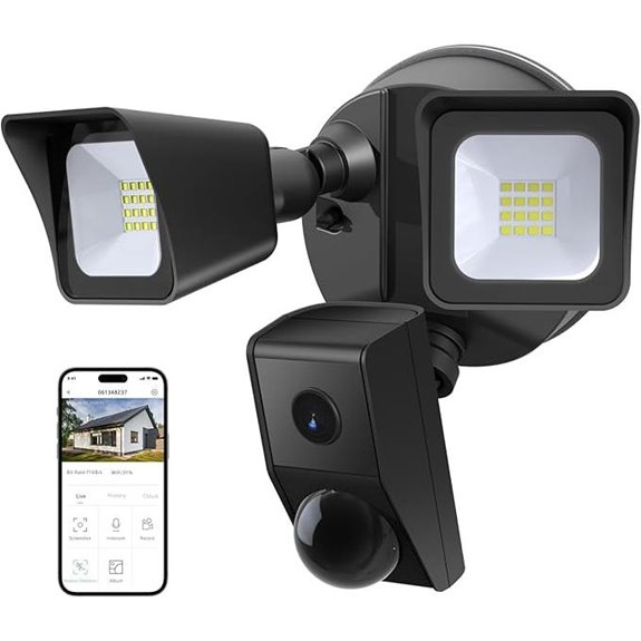 R.W.FLAME 2K HD Floodlight Camera with Motion Sensor