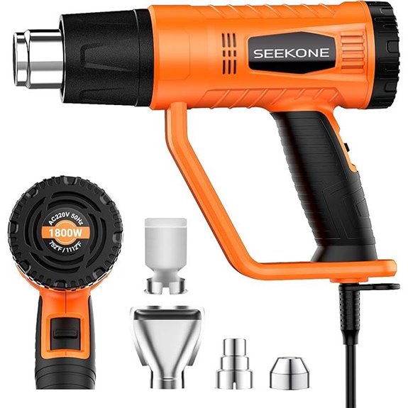 SEEKONE 1800W Heat Gun with Nozzles and Overheat Protection