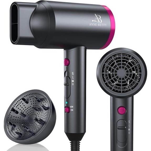 Ionic 1800W Hair Dryer with Diffuser