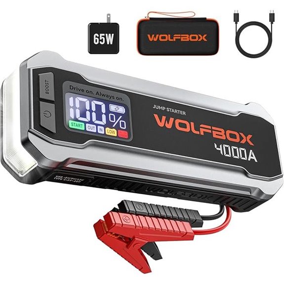 WOLFBOX MV24 4000A Jump Starter with LED Light