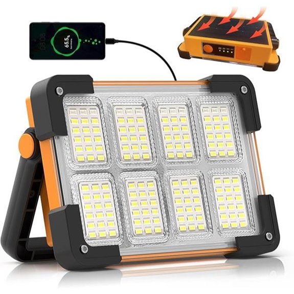 120W Solar Rechargeable Work Light with 144 LEDs