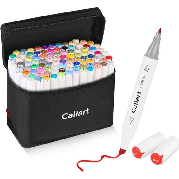 Caliart 100-Color Dual Tip Art Markers Set