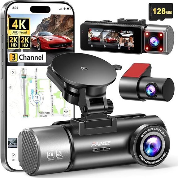 4K+2K Dual Channel Dash Cam with GPS and Night Vision
