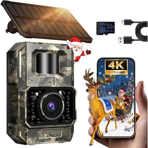 MAXDONE 4K 64MP Solar WiFi Trail Camera with Night Vision