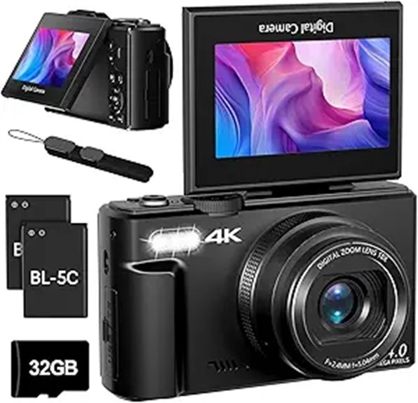 4K 64MP Vlogging Camera with Flip Screen & WiFi