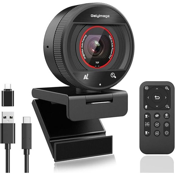2K AI Webcam with 1080P Zoom HDR Microphones